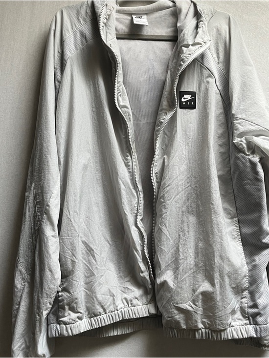 Nike Other - Nike Air Light Gray Hooded Mesh Windbreaker Jacket Sz L - No Zipper